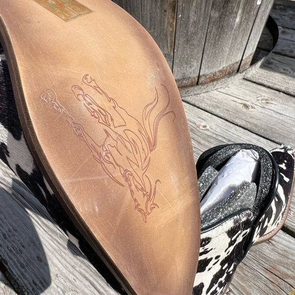 LST Pair size 6 Genuine Cowhide Ankle Bootie Women Boho Western Shoe boot New - Picture 5 of 12